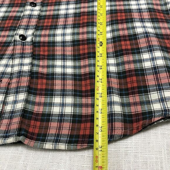 Vtg Polo Jeans Co Ralph Lauren Flannel Shirt Men L Grey Red Plaid Button Up Work - Picture 13 of 13
